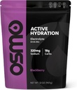 Osmo Aktif Hidration Electrolite Powder (2lb Reselable Bag) - Termasuk Sodium, Magnesium, Potasium, Carbs & Vitamin, Cane Sugar - Semua Ingreasi Natural, 3X Lebih cepat Hidration Black Berry