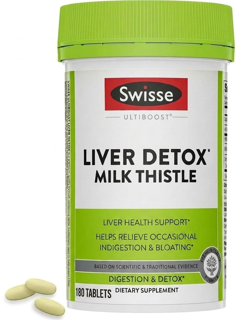 Swish Milk Thistle Liver Cleanse Detox & Repair; Liver Detox & Liver Duo & Liver Dukung: Milk Thistle + Turmeric + Artichoke Extract 124; Dose for Your Liver 124; 180 Liver Pills