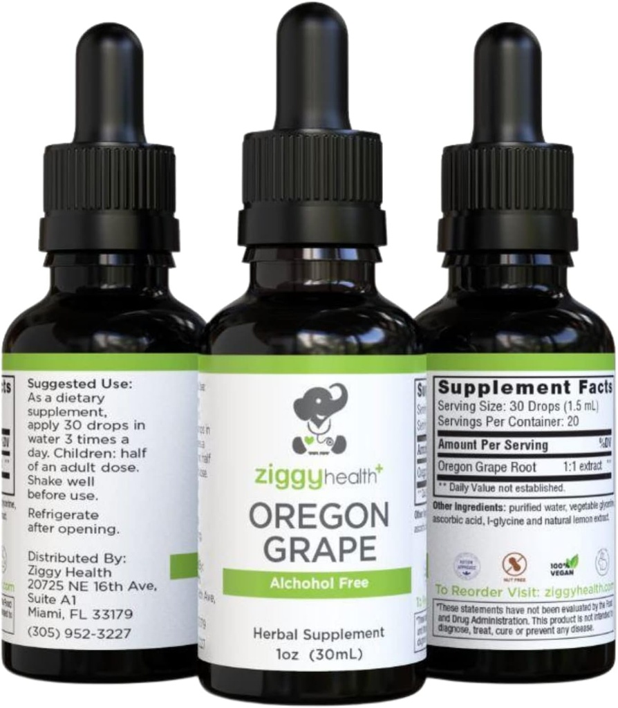 Premium Oregon Organic Grape Root Tincture - Alcohol- Extract Bebas, 1oz 124; Herbal Dukungan Kesehatan 126; Ziggy