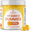 Tenang dengan Wellness Vitamin D Gummies untuk Dewasa, Vitamin D3 Gummy, Vitamin untuk Bone dan Imune System Dukungan, Lemon Flavor, 30 Count