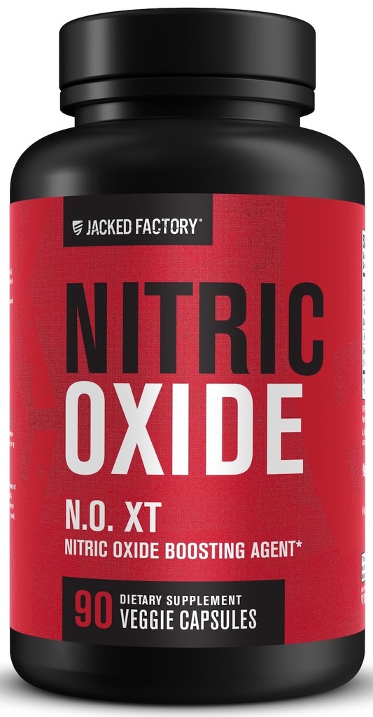 Jacked Factory N.O. XT Nitric Oxide Suplemen untuk Men w / Nitroiginine L Arginine L Citrulline Tambahan untuk Pumps & Vasculity