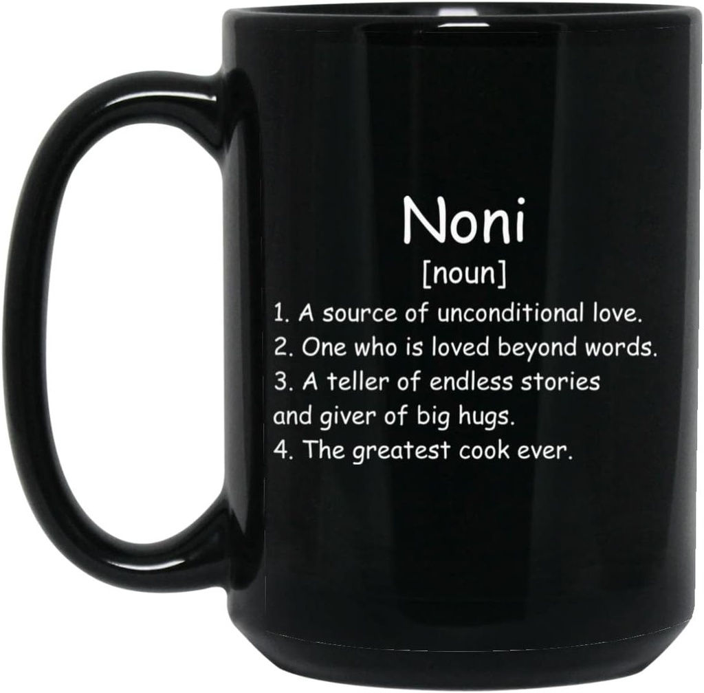 Noni Noun Coffee Mug (Hitam) - Noni Definition Mug - Gift For Noni
