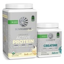 Sunwarrior Creatine Powder & Vanilla Active Organic Protein Powder Set 124; Bundle & Save 144; Vegan Protein Plus Creatine Monohydrate (60 Servings Unflashing, 20 Servilla)