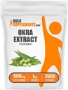 BulkSuplements.com Okra Extract Powder - Okra Suplement, Source of Fiber, Herbal Suplement - Vegan & Gluten Bebas, 500mg per Serving, 1kg (2.2 Ibs) (Paket 1)