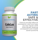ColoLax Pelestarian Lembut untuk Orang Dewasa - Spool Softtener & Colon Cleanse dengan Psyllium Husk - Dukungan untuk Regularitas, Bantuan dari Bensin & Bloating, dan Duli Dukungan - 60 Capsules
