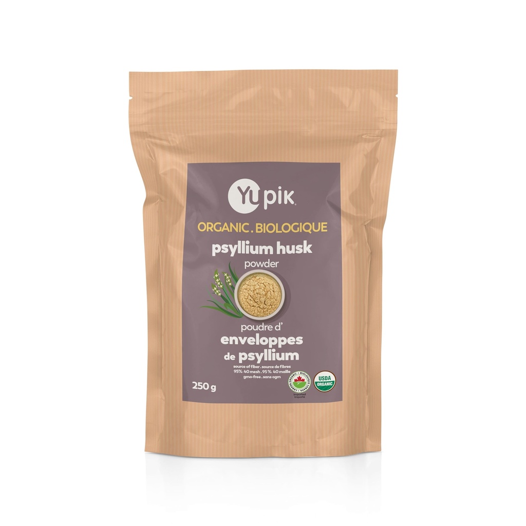 Yupik Organic Psyllium Husk Powder 8.8oz, 95% Kemurnian, Soluble Fiber, USDA Certifikasi, Non-GMO, Vegan, Gluten- Bebas, Tanpa Rasa, Tanaman - Berdasarkan, Kepingan Meniru Husk untuk Baking & Digessive Kesehatan