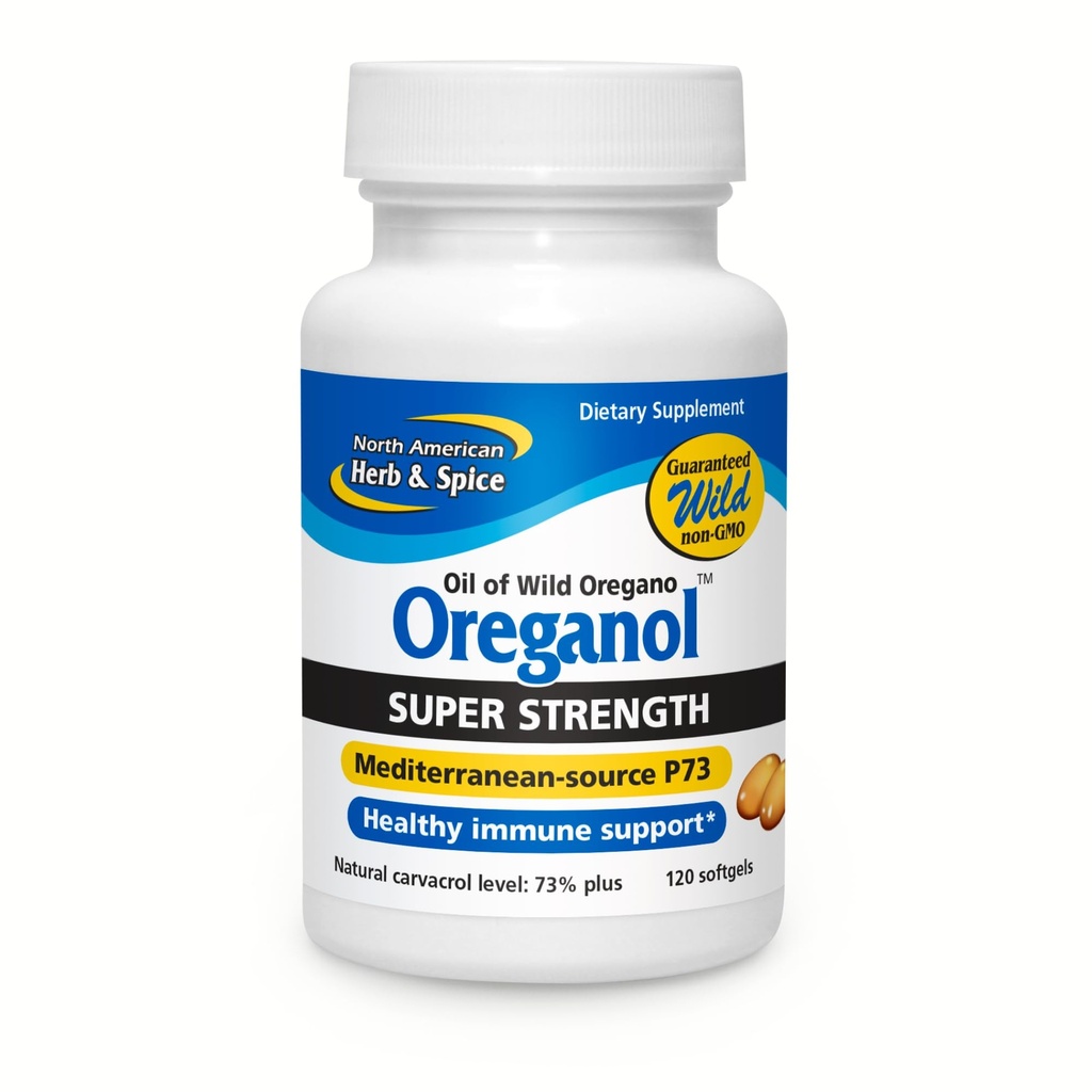 NORTH AMERICAN HERB & SPICE Super Power Oreganol P73, 120 Softgels - Imune System Support - Vegan Friendly Wild Oregano - Non-GMO - 120 Servings