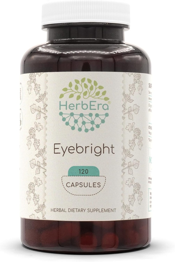 HerbEra Eyebright 120 Capsules, 500 mg, responsibly farmed Made with Eyephrasia spp.) Rim Herb (120 Capsules)