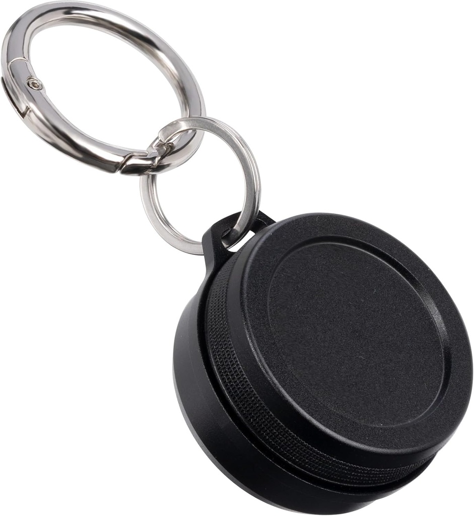 Metal Carrying Case - Portable Daily Travel Keychain Pill Waterproof, Little Container for Earplugs, Bill, Coins Compatible with Loop, Eargasm & Vibes, Compact Mini Purse Pill Case Box (Black)