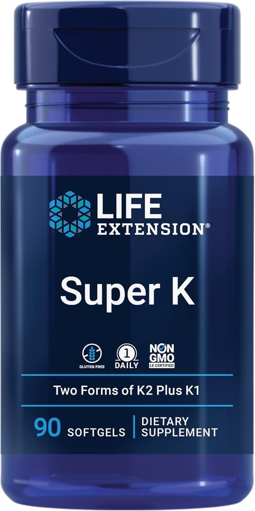 Life Extension Gamma E Mixed Tocopherol & Tocotrienol 60 Softgels dan Super K Vitamin K1 K2 MK-7 MK-4 Vitamin C 90 Softgels Bundle