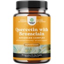 Quercetin murni dengan Tambahan Bromelain untuk Bantuan Imune - High PowerQuercetin 500mg Capsules dengan Bromelain untuk Dukungan Imune & Breathing - Suplemen Repiratory Nutres - 90 Ct
