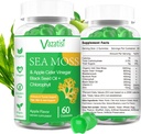 2 Pack Organic Sea Moss Gummies with Black Seed Oil, Chlorophill - Thlorroid, Mood, Energy & Imune Duque - Women & Men & Kid - 120 Vegan Gummies