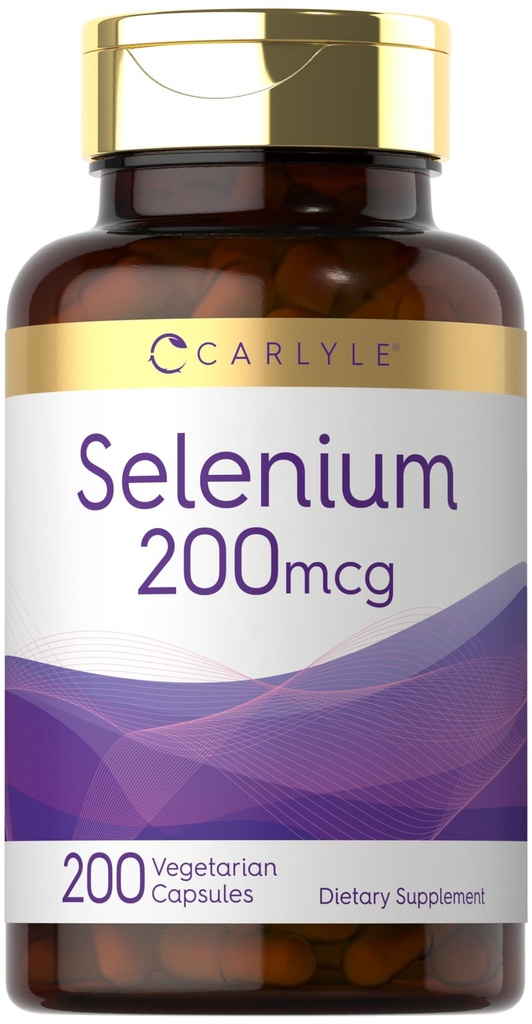 Carlyle Yeast Free Selenium 200 mcg 124; 200 Capsules 12.4; L-Selenomethionine Estionine Mineral 124; Vegetarian, Non-GMO & Gluten Free Suplemen