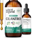 Wild & Organic Cilantro Drops - Detox Cleanse with Liquid Cilantro Suplemen - Coriander Leaf Extract Tincture - Vegan, Sugar & Alcohol- Free - 2 fid oz