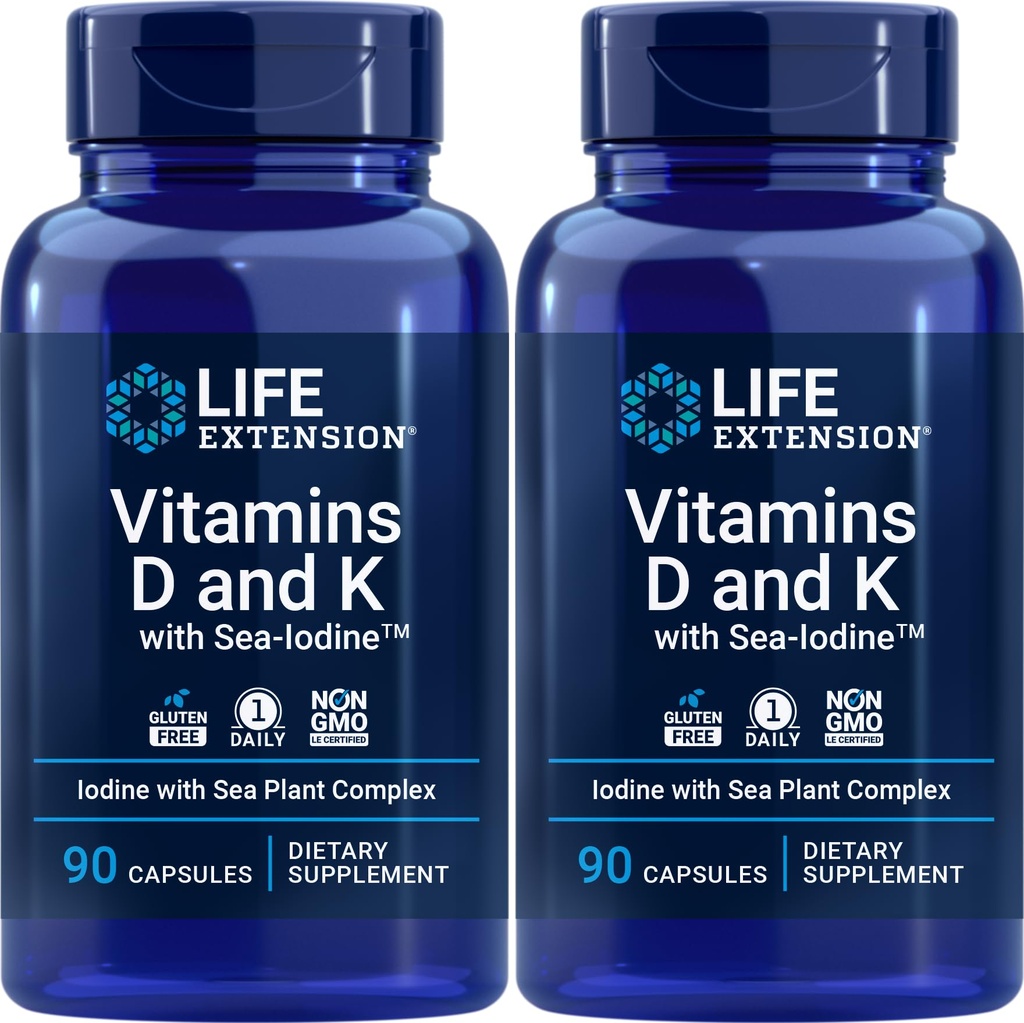 Ekstensi Hidup Vitamin D dan K dengan Sea- Iodin, 90 Capsules