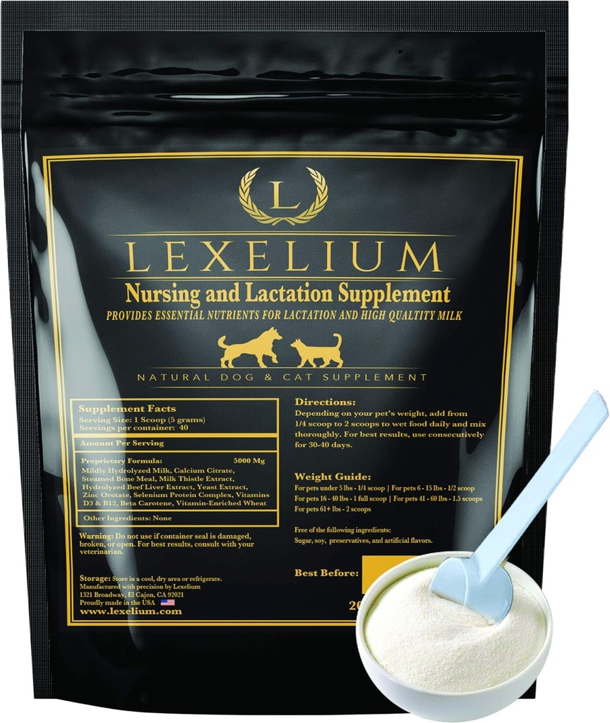 Tambahan Perawat dan Vitamin untuk Nursing Dogs and Cats - Nursing, Lactation and Recovery Suplemen untuk Breeders - Muscle & Mental Development for Puppy and Kittens - 200g