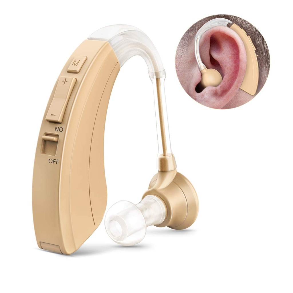 Kituwant Hearing Aid for Seniors and Adults, Digital Hearing Amplifier, Hearing Aids with a Noise Cancelling Fungsi dan Volume Adjustable, 500 Hours Per Battery Life dan Hearing Aid Cleaning Brush disertakan
