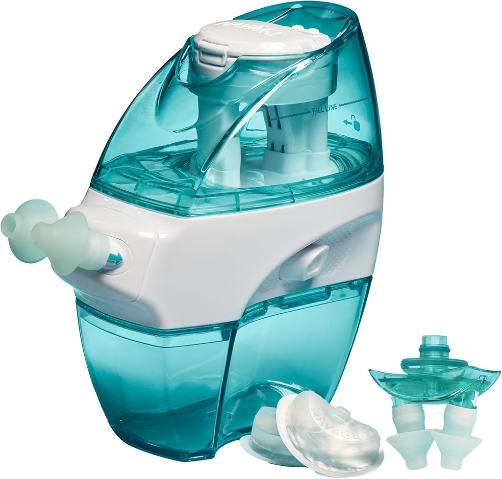 Navage Multi- User Bundle - Navage Irrigation System - Saline Nasal Rinse Kit dengan 1 Nose Cleaner, 30 Salt Pods, dan Extra Nasal Dock dan Sepasang Nose Pillows