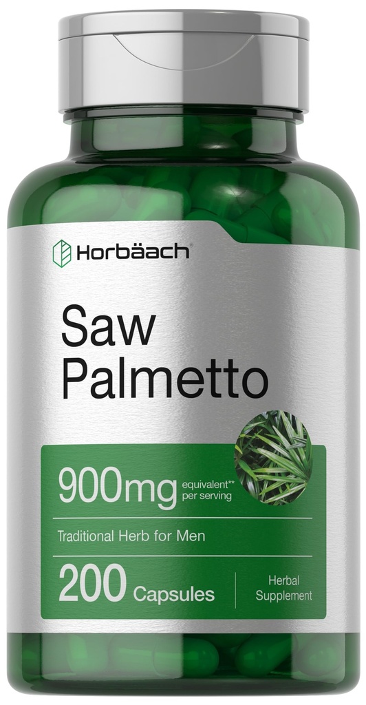 Horbaach Saw Palmetto Extract 124; 900mg 124; 200 Capsules 14; None-GMO dan Gluten Free Formula 124; Tradisional Herb Suplemen 124; dari Saw Palmetto Berries
