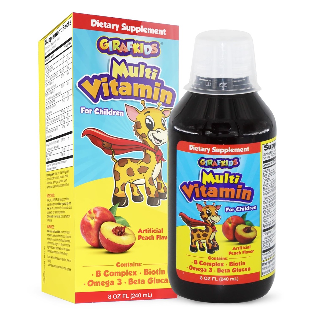 girafKids Liquid Multivitamin for Kids Ages 4 +, 8oz