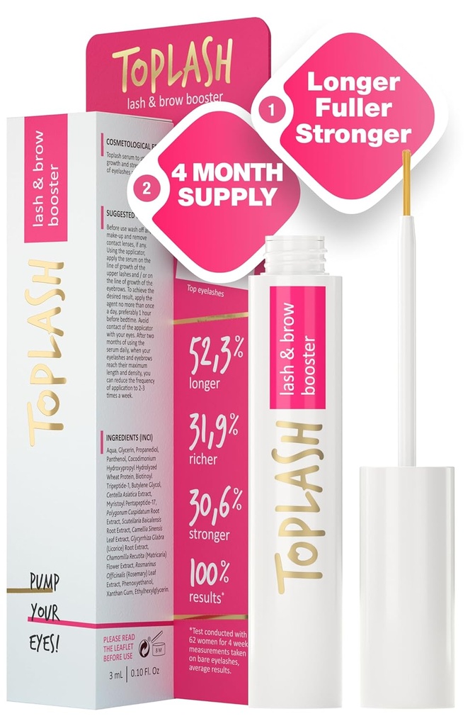 PLISH Eyelash Growth Serum - Innovative Formula untuk LonMula, Thicker, Fuller Brows & Lashes - Natural, Cruelty- Free & Hypoallergenic - 0.10 f.oz.