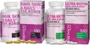 Rambut Bronson, Skin & Nails dengan Tambahan Biotin Vitamin Untuk Perempuan + Ultra Biotin 10.000 Mcg