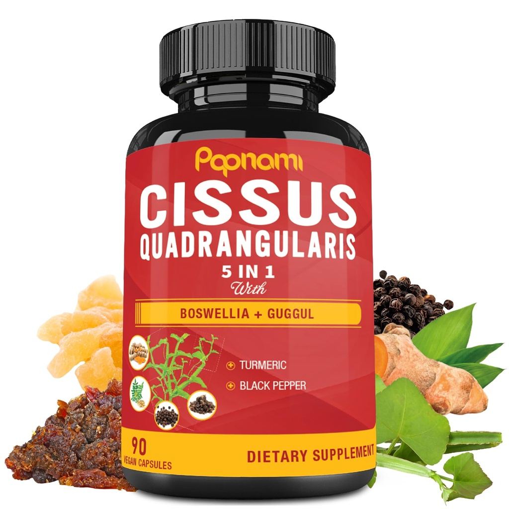 Super Cessus Quadrangularis Ekstrak Katup dengan Boswellia, Guggul, Turmeric, Pepper 124; 3 Bulan Supply