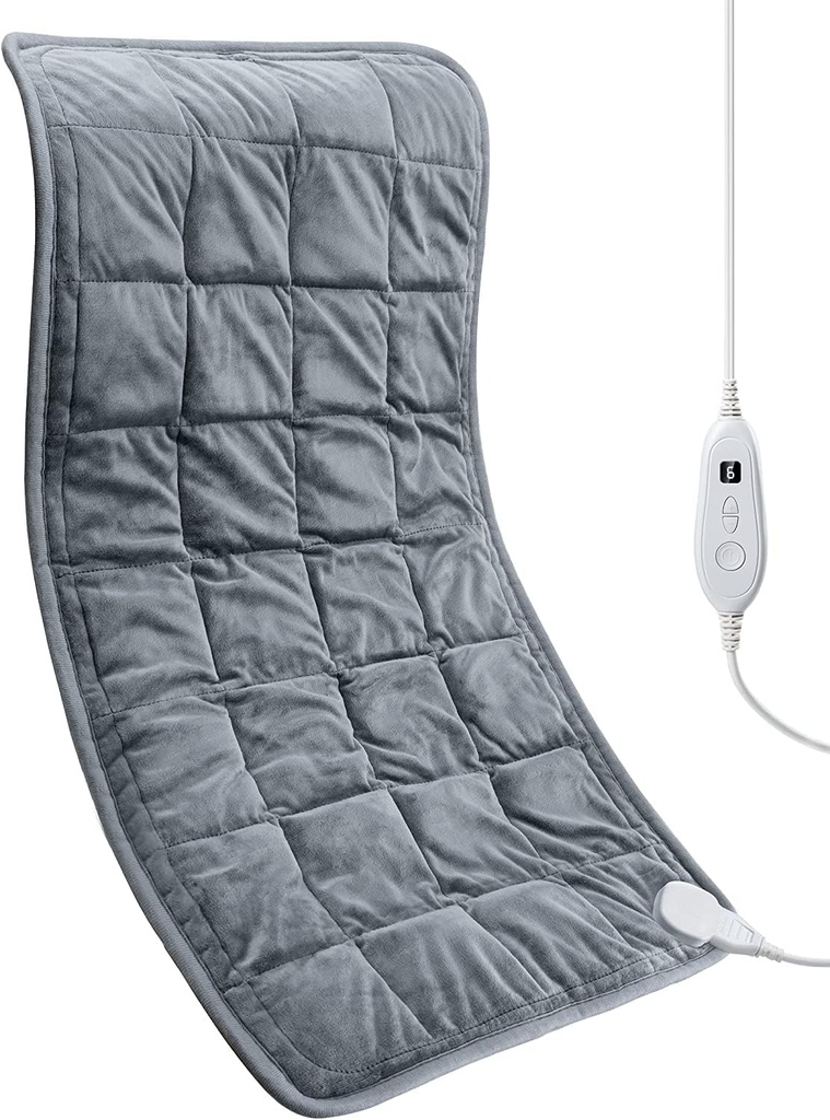 Weighted Heating Pad 17 "x 33" XXXL Electric Haeating Pad untuk Relief Back Pain, 5LBS dengan 6 Pengaturan Panas 2H Auto- Off Heat Pad untuk Shemons Weefs Washashable