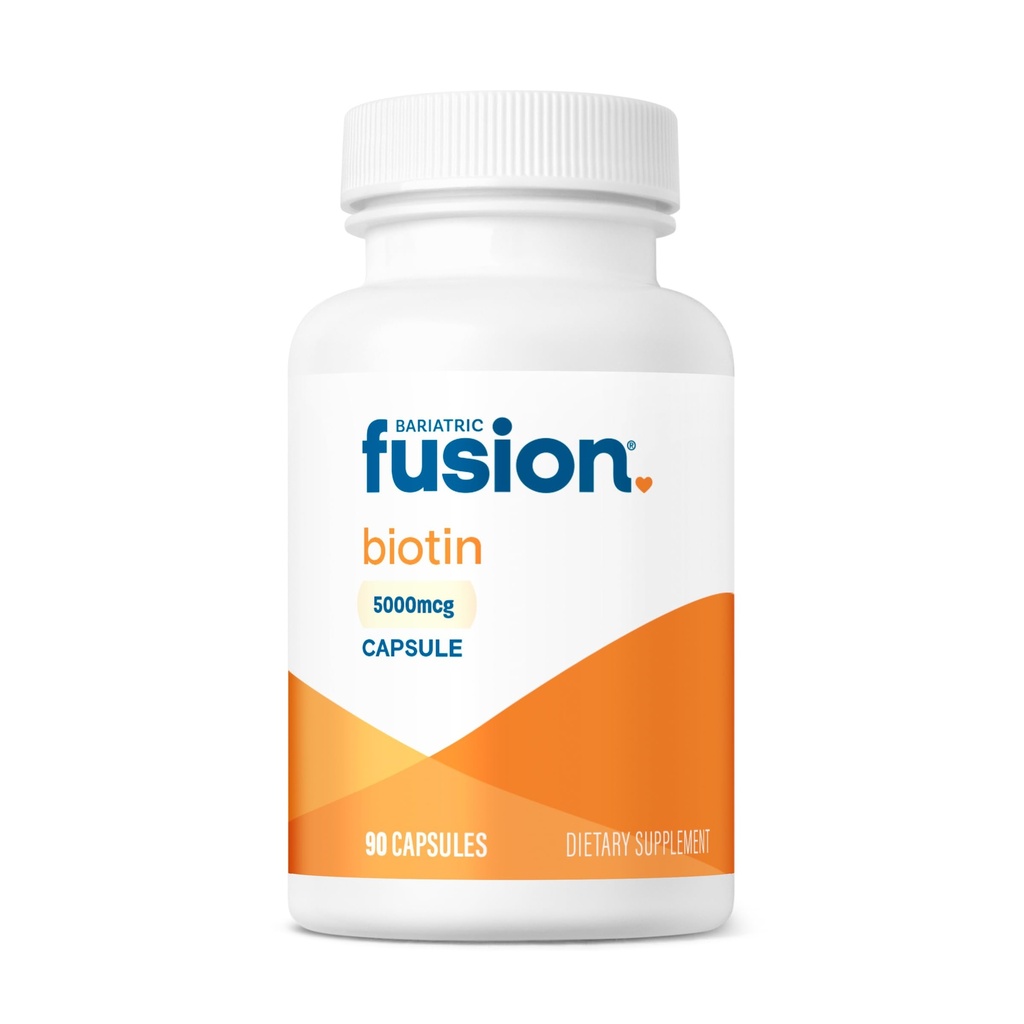 Fusiran Bariatrik Biotin 5000mcg Vitamin 124; mudah untuk Swallow Capsules Biotin Supplemen untuk Pembangunan Rambut 124; 90 Count 124; 3 Bulan Supply