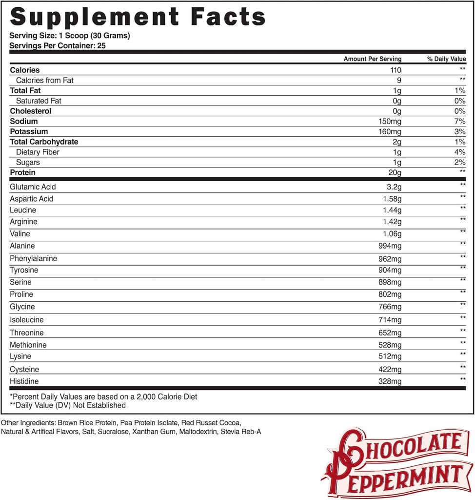 Pendukung Baja Veteran-PRO 124; Vegan Protein Powder, Chocolate Peppermint 124; 25 pelayan (1.65lbs) 14; Powder Protein dengan BCAA Amino Acid 124; Gluten Free 124; Non Dairy 124; Low Carb Formula