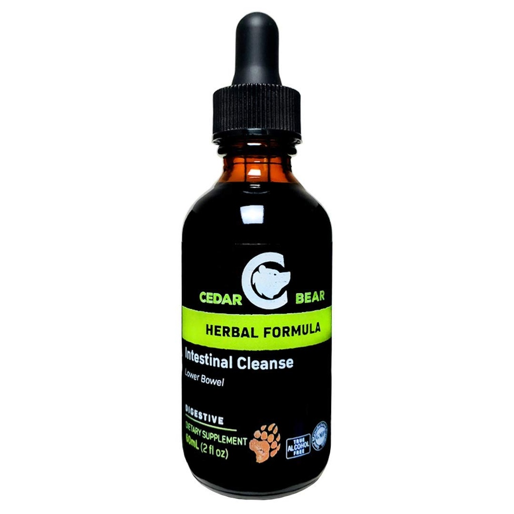 Cedar Bear Intestinal Cleanse a Liquid Herbal Supplement That Moderates The Environment of The Digetical System, Allowed Benefy Flora to Fleatness 2 Fl Oz