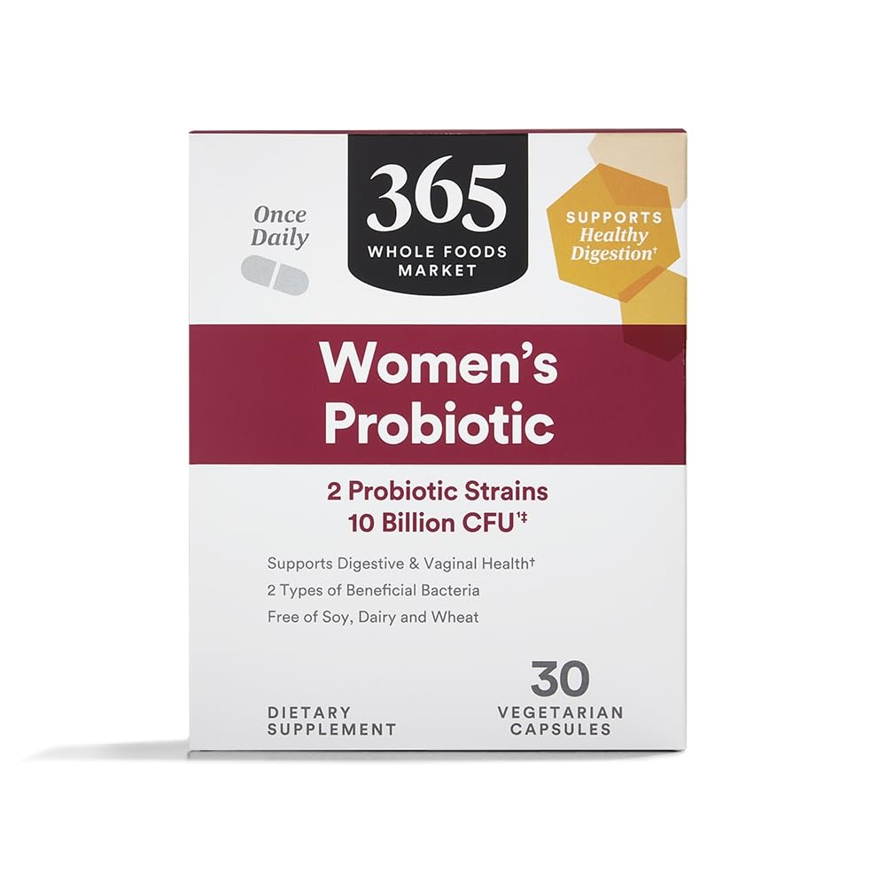 365 oleh Whole Foods Market, Probiotik Wanita Sekali Sehari (Vegetarian dan Bebas Soy, Dairy, dan Wheat), 10 Milyar CFU, 30 Count