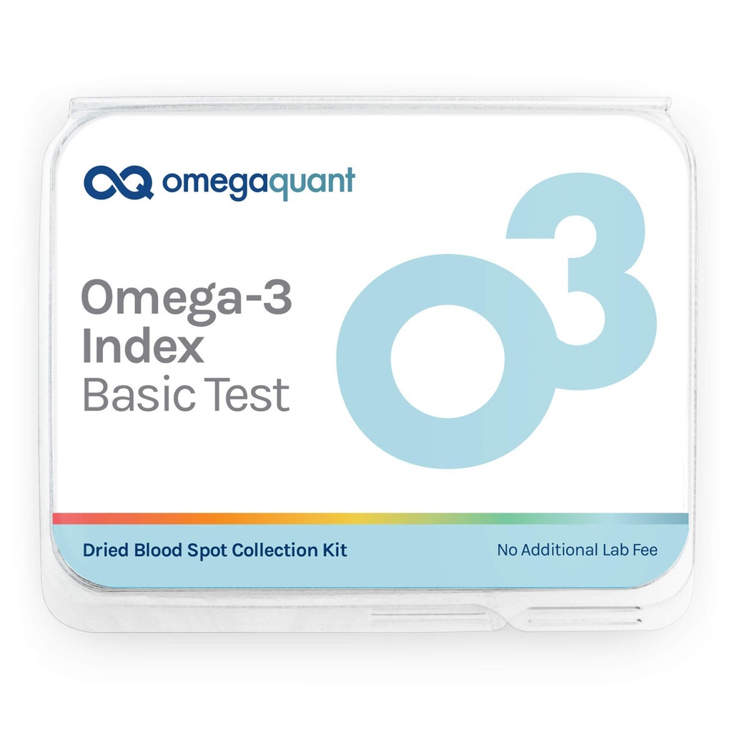 OmegaQuant Omega-3 Indeks Dasar - Omega-3 Tes Darah asli Kit dengan satu Drop Darah Rumah Kit, termasuk Alat Koleksi Darah 124; 1 Omega- 3 Tes Kit