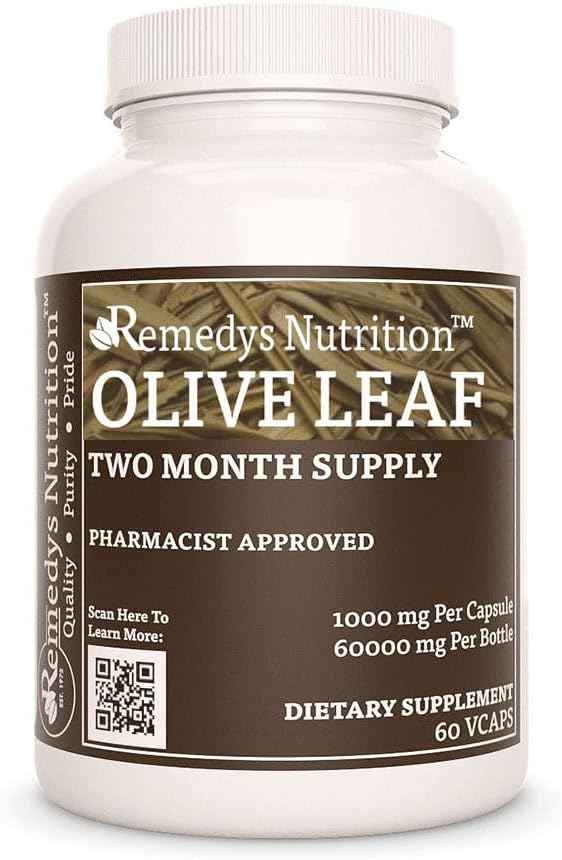 Autrisi Remedy Olive Leaf 124; 1.000 mg, 60 Vegan Capsules Herbal Dieter Supplemen Dua Bulan