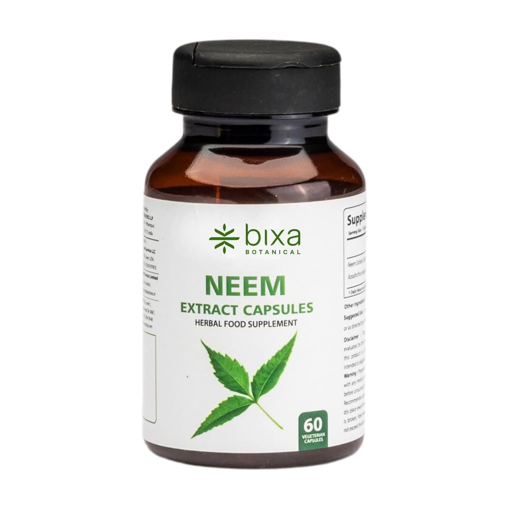 bixa BOTANICAL Neem Leaf Extract Ayurvedic Natural Herbal Supplemen (60 Cacah 1))