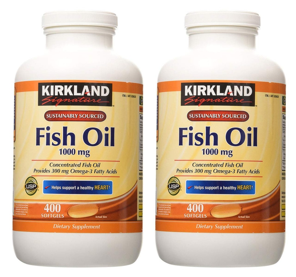 Kirkland Signature hgar Fish Oil Konsentrat 2 Pack, 400 Cacah (Paket 2)