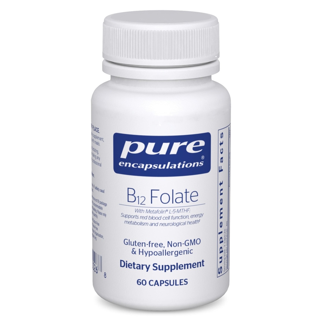 Encapsulasi Murni B12 Membusuk - Suplemen Energi untuk Mendukung Nerves, Metabolisme Energi & Kognitif Dukungan * - dengan Vitamin B Membusuk sebagai Metafolin - 60 Kapsul