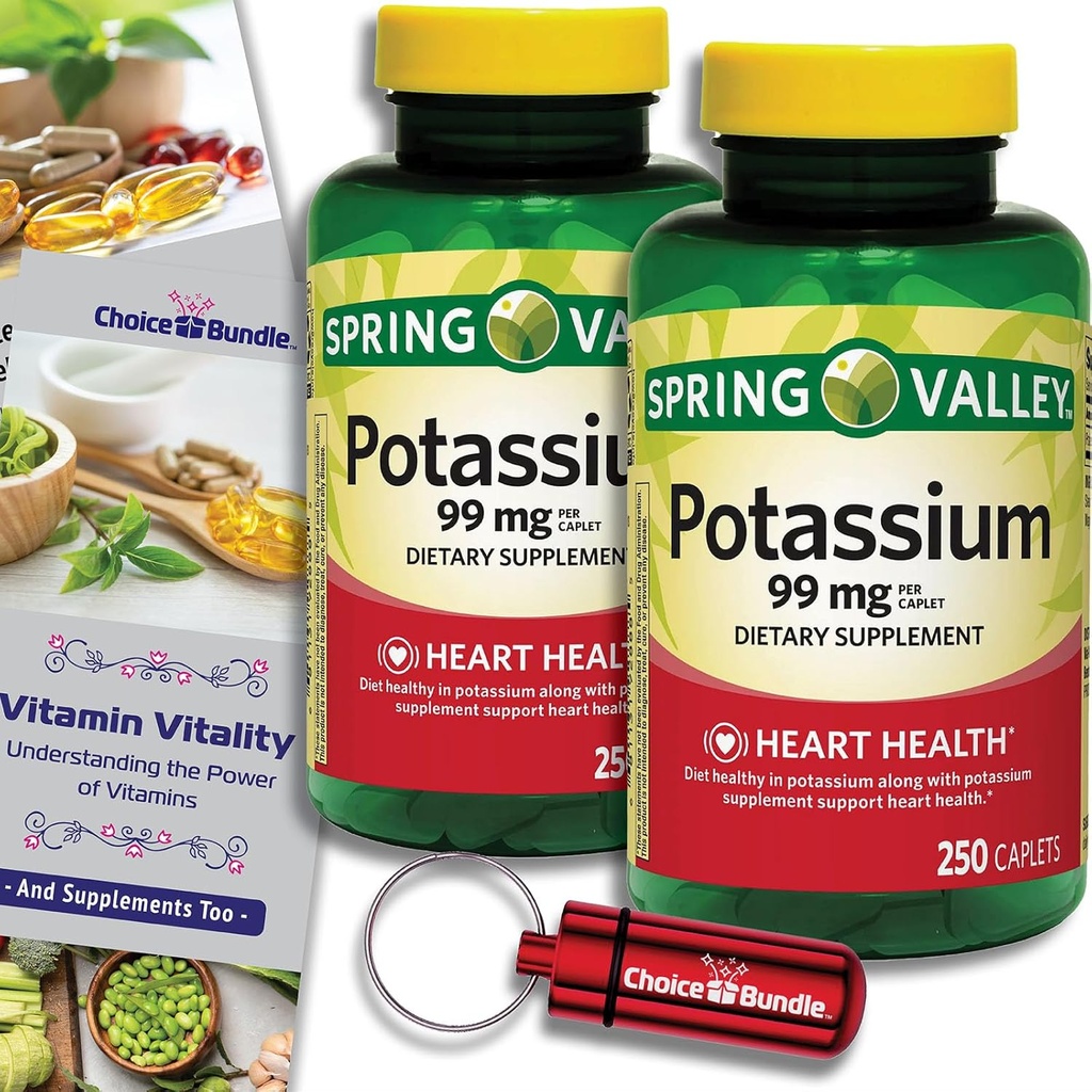 Pilihan Lembah Bundle Potalitas Jantung Dieter Jantung Caplet 99 mg 250 CT 2 pk (500 Total) + "Vitamin Vitalitas" Panduan & Keychain Pill Container (4 Item)!