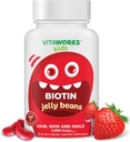 Anak-anak Biotin 5000mcg Jelly Beans 124; Tasty Vitamin B7 Biotin Suplemen 124; Vegan Biotin Biotin Vitamin 124; Biotin for Hair Growth, Skin and Nail Heath 124; Rambut Vitamin untuk Anak-anak 124; 60 Jellies