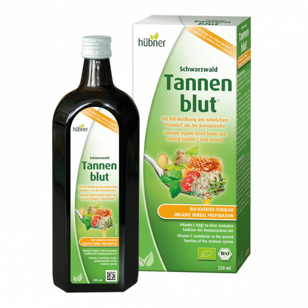 Hubner Tannenblat Organic Herbal Preparation, Honey Cough Syrup, Cold and Sore Throat Dups, Soothing Relief, Vitamin C Suplemen untuk Dewasa dan Anak 4 dan Older, Kosher dan Alcohol- Free, 250 ml