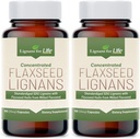 Lignans For Life Flaxseed Lignans for Dogs + SDG - Omega 3 Fatty Acids, High Fiber Antioksidants Helping Improve Shiny Coat, Digetical & Heart Health Lignans, 35mg, 90 Flaxseed Capsules, 2 Pack