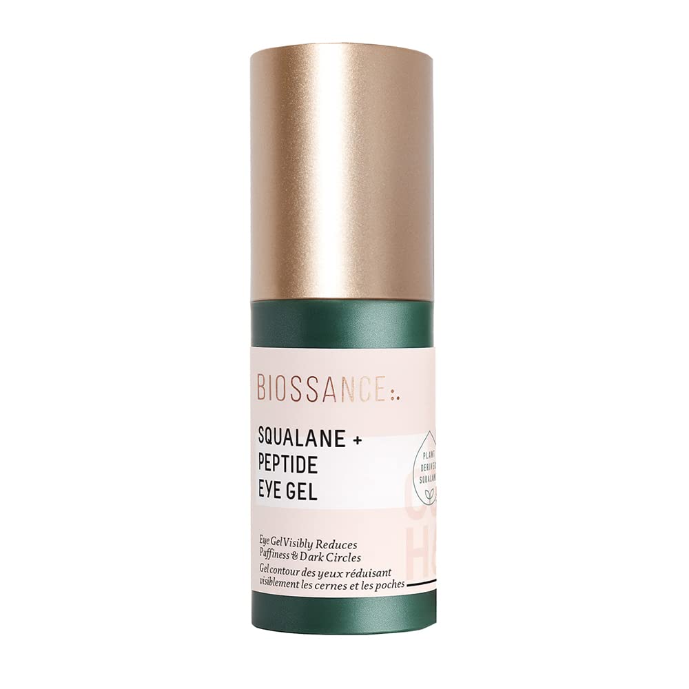 Biosarce Squalane + Peptide Eye Gel - Ultra- Hydrating Under Eye Cream - Reduces Puffiness & Dark Circles - Eye Wrinkles Perbaiki Moisturizer- Anti Aging & Hydrating, Day & Night Cream - 0.5oz