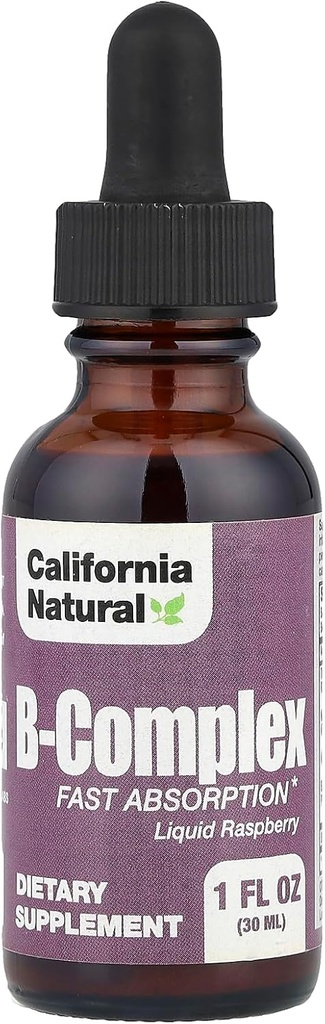 California Natural B Kompleks Sublingual Sublingual Tambahan, Raspberry, 1 Ounce