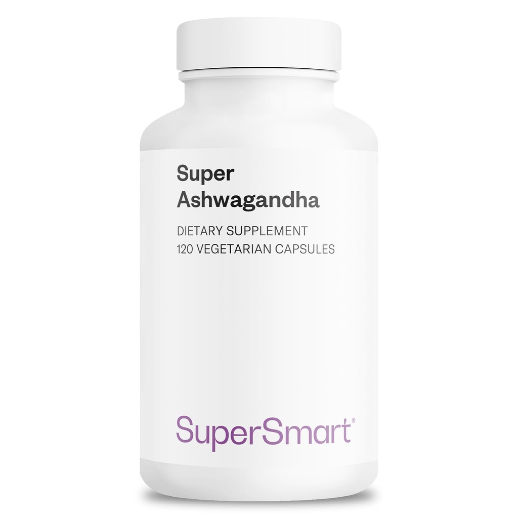 SuperSmart Super Ashwagandha 600mg per hari (Patent) - KSM-66 Ashwagandha - Tinggi 5% Dengan senjata 126; Non-GMO & Gluten Free - 120 Vegetarian Capsules