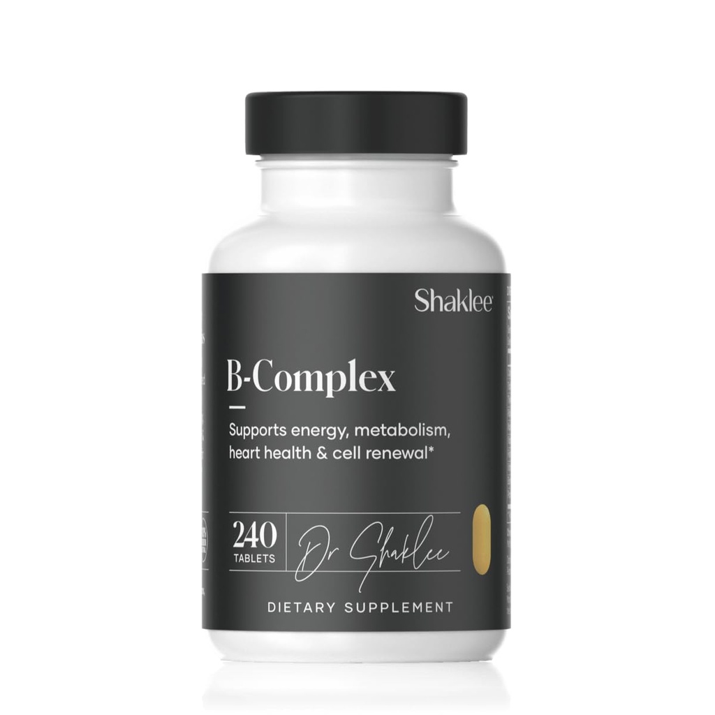 Shaklee - B-Complex- The Ultimate Energy Boost with Patented Bioactified Absorpsi System ™ - B Vitamin for Enhanced Wells - Supports Energy, Cardiovascular, and Brain Health - 240 Tablet