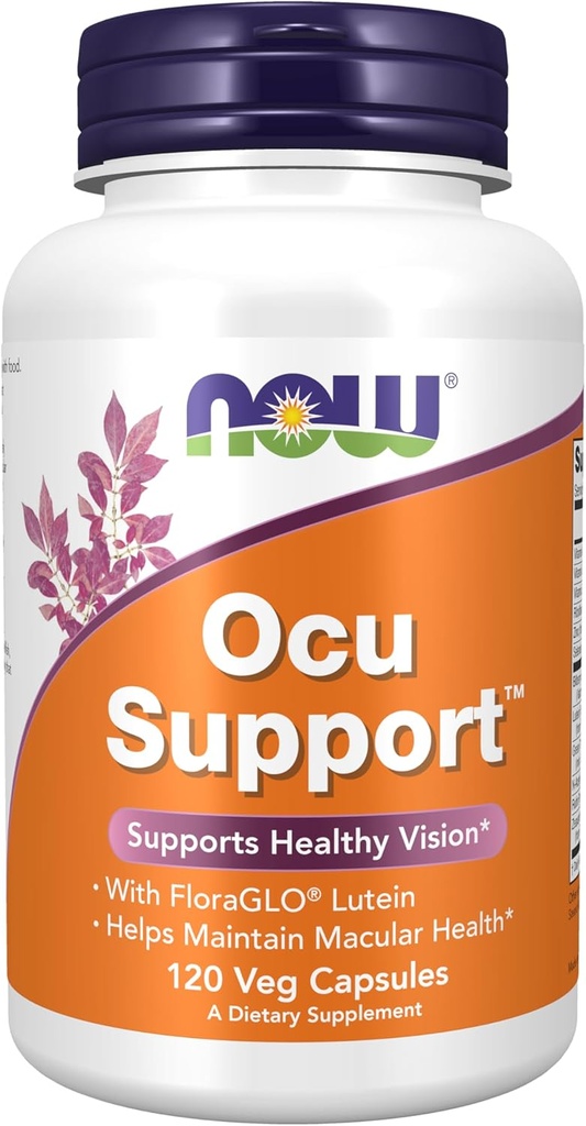 Suplemen NOW Foods, Omu Dukung ™ with FloraGLO ® Lutein, plus Vitamin A, C dan E, 120 Veg Capsules