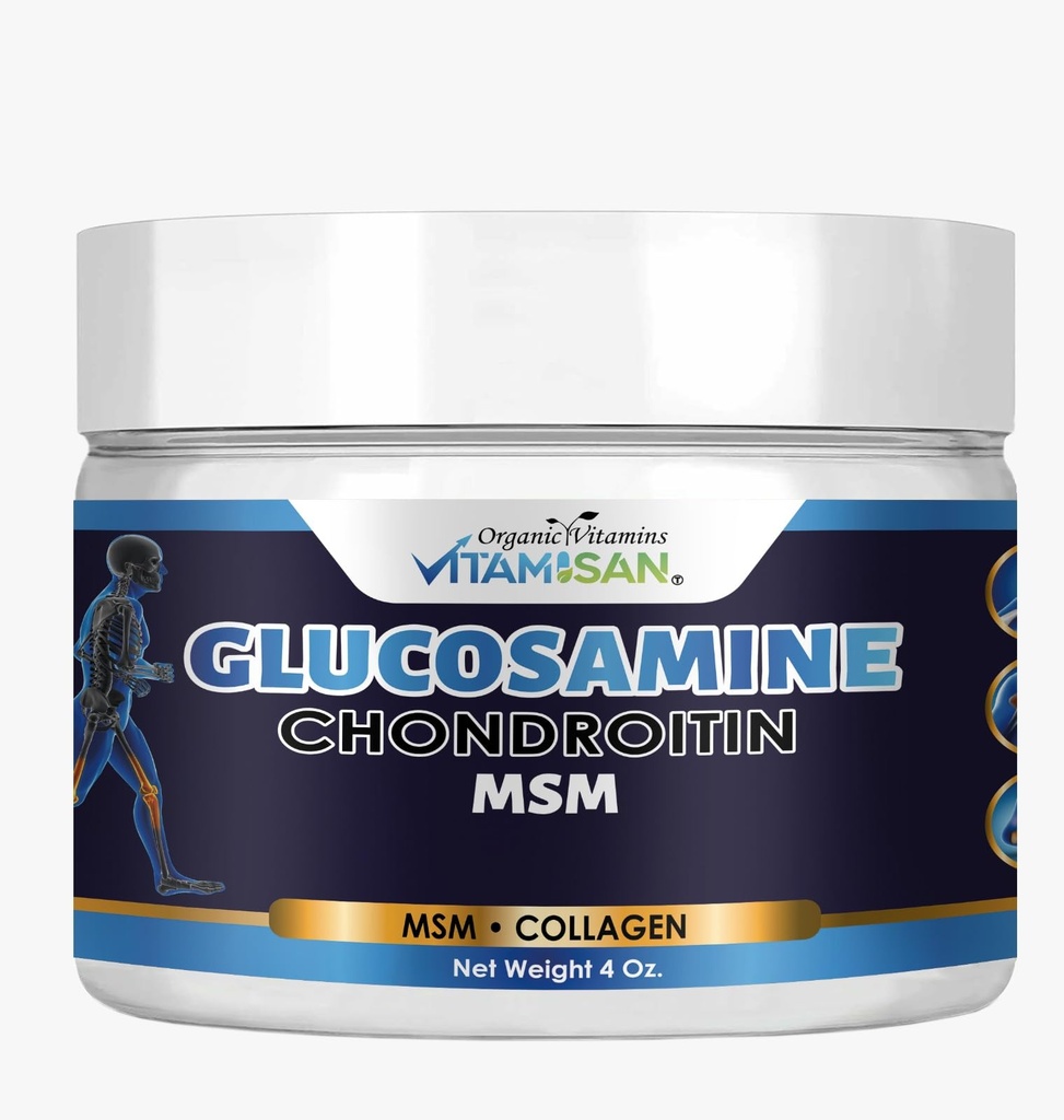 VTAAMISAN Premium Organic Glucosamine & Chondroitin Cream dengan MSM, Arnica, & Collagen
