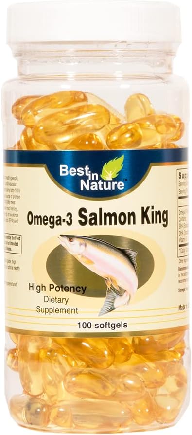 Omega- 3 Salmon King Fish Oil 10000mg 100softgels - Potacy EPA / DHA. Asam lemak