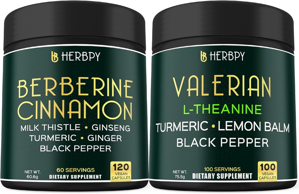 Bundle 7in1 Berberine HCI 97% 5in1 Valerian Root Suplemen