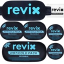 Pack Es REVIX untuk Injuries Dapat Dipakai kembali, 5- Piece Set Hot dan Cold Gel Ice Pack untuk Joints, Muscle, Recovery Post-Workout, Adjustable dan Flexible Cooling Pads for Knees, Back, Arms and Neck